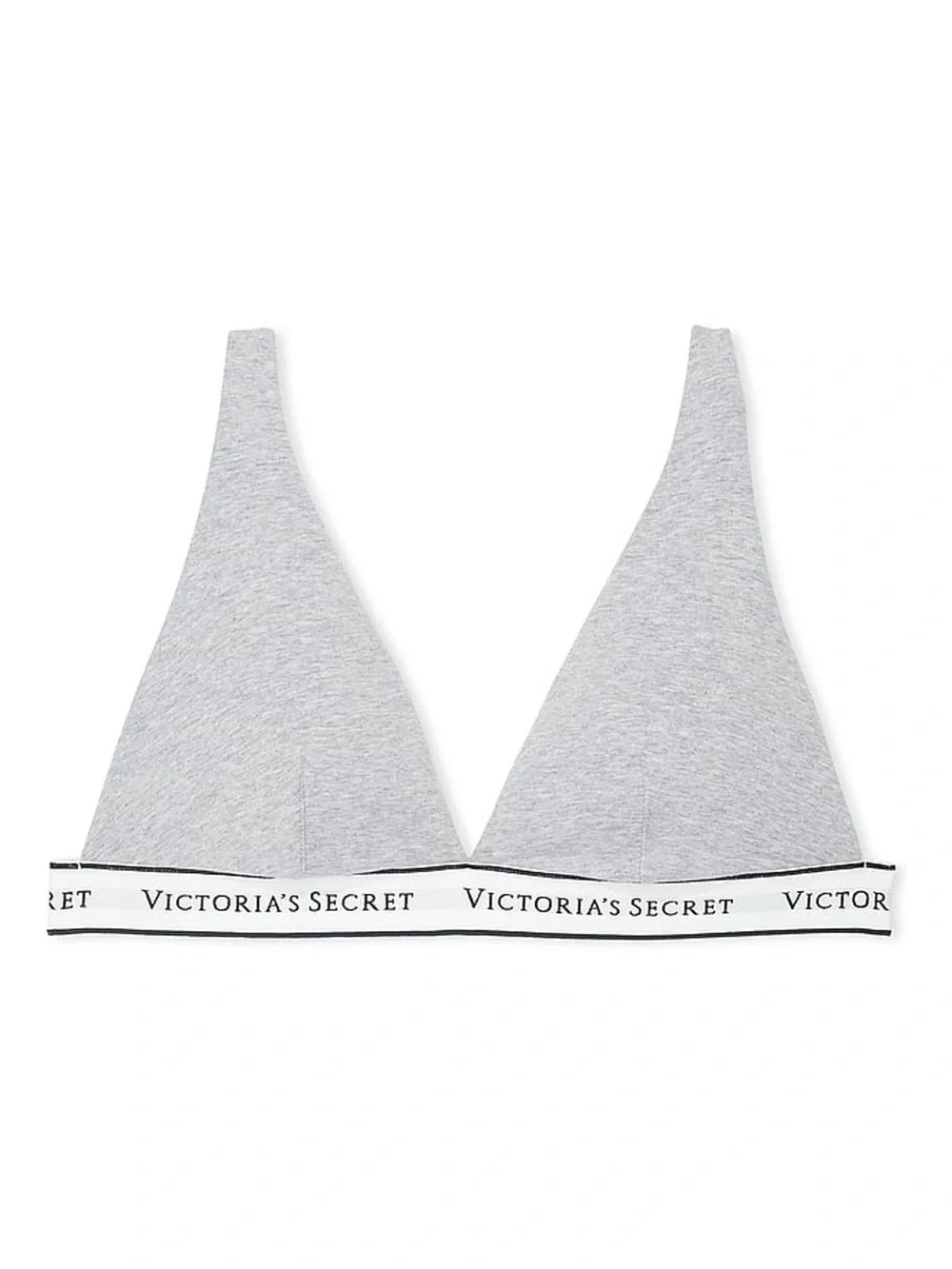 NWOT Victoria’s Secret Wireless Cotton Plunge Bralette Gray Logo Band Small